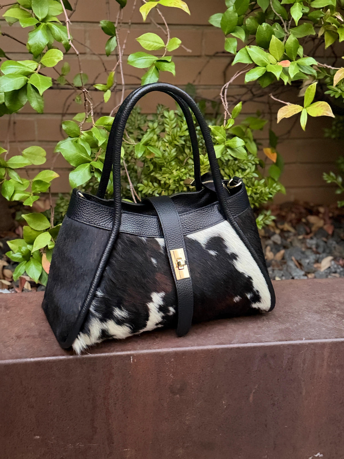 Bolso tote pequeño de piel negro