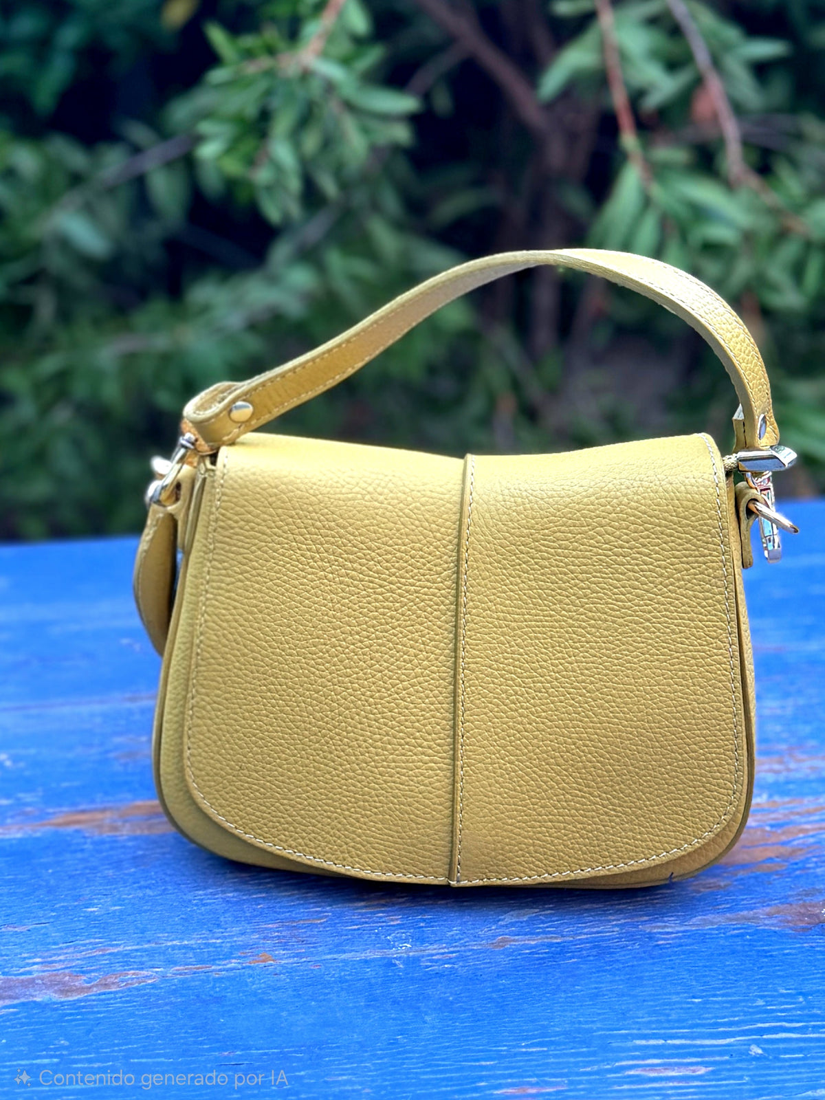 Bolso de hombro de piel Hemme amarillo