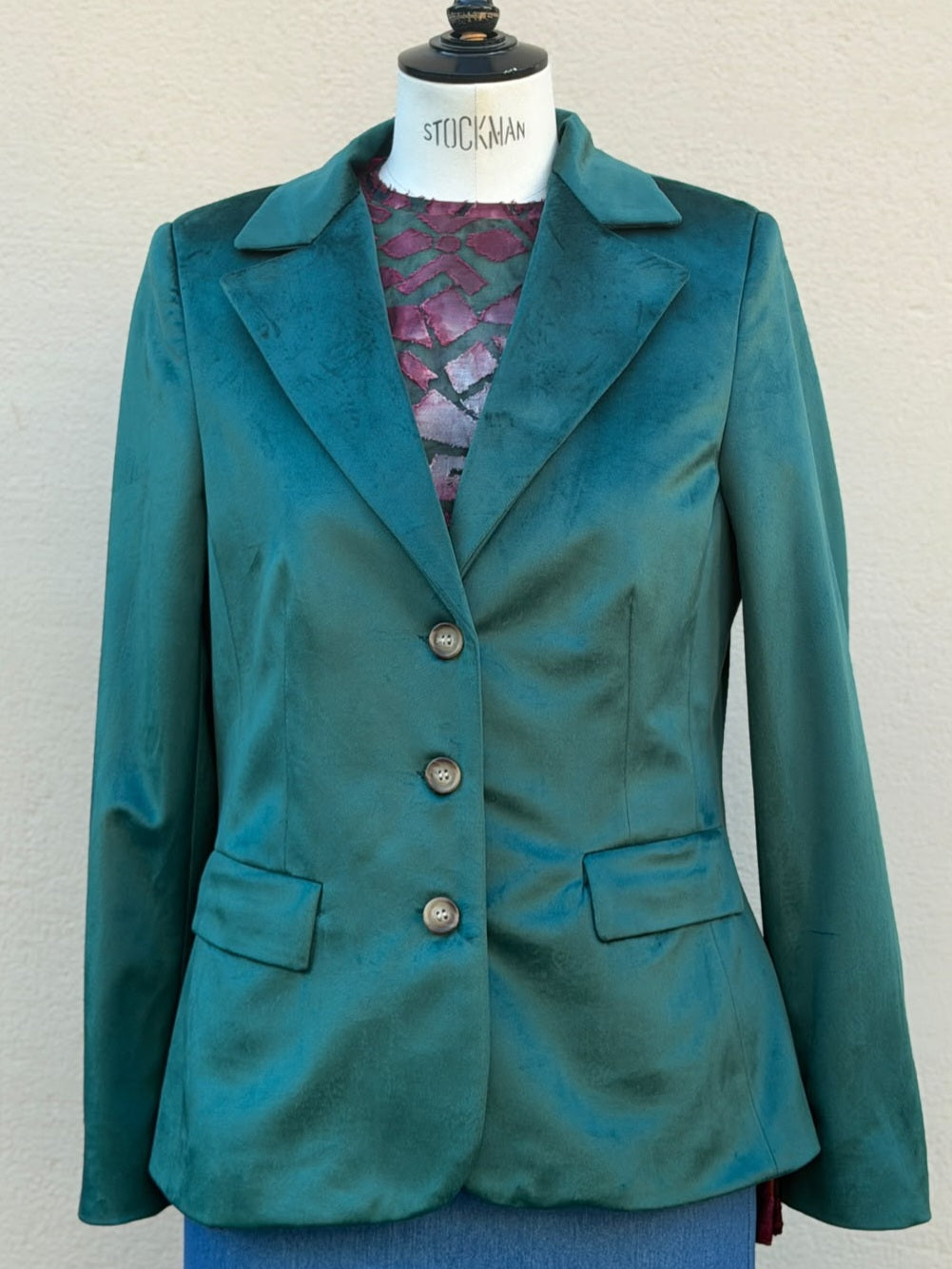 Blazer Kate de terciopelo verde