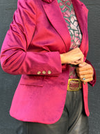 Blazer Kate de terciopelo granate