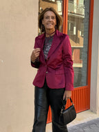 Blazer Kate de terciopelo granate