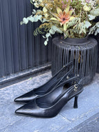 Zapatos tacón piel negros