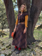 Falda Jane cuadros granate