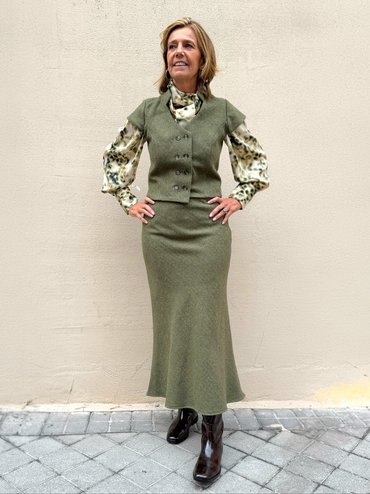 Falda Jane espiga verde