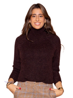 Jersey cuello alto Marrón chocolate