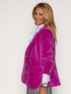 Blazer Kate de terciopelo fucsia
