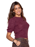 Jersey manga corta granate