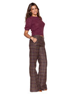 Pantalón PALAZZO Cuadros marrón