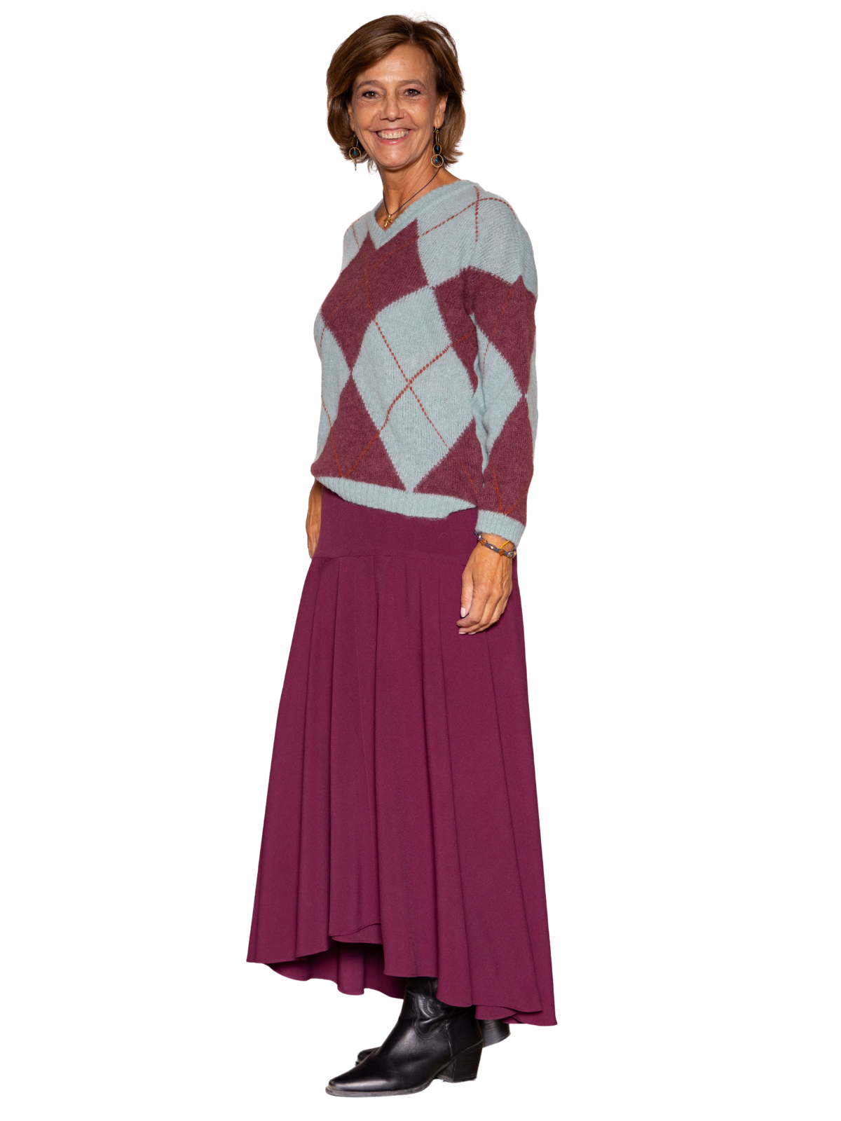 Falda Córdoba granate