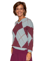 Jersey rombos Gris y granate