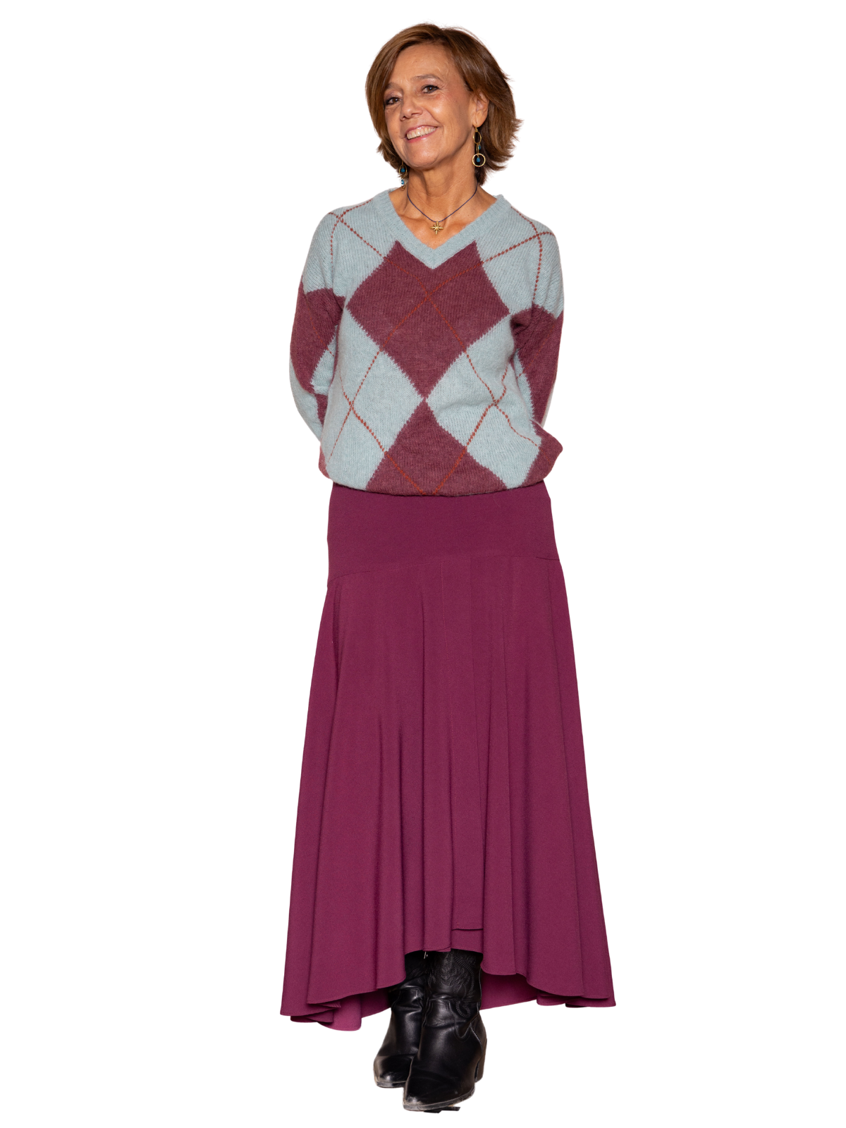 Falda Córdoba granate