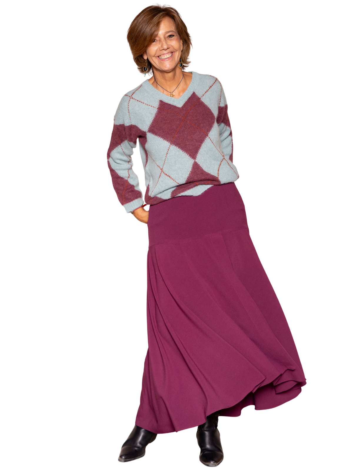 Falda Córdoba granate