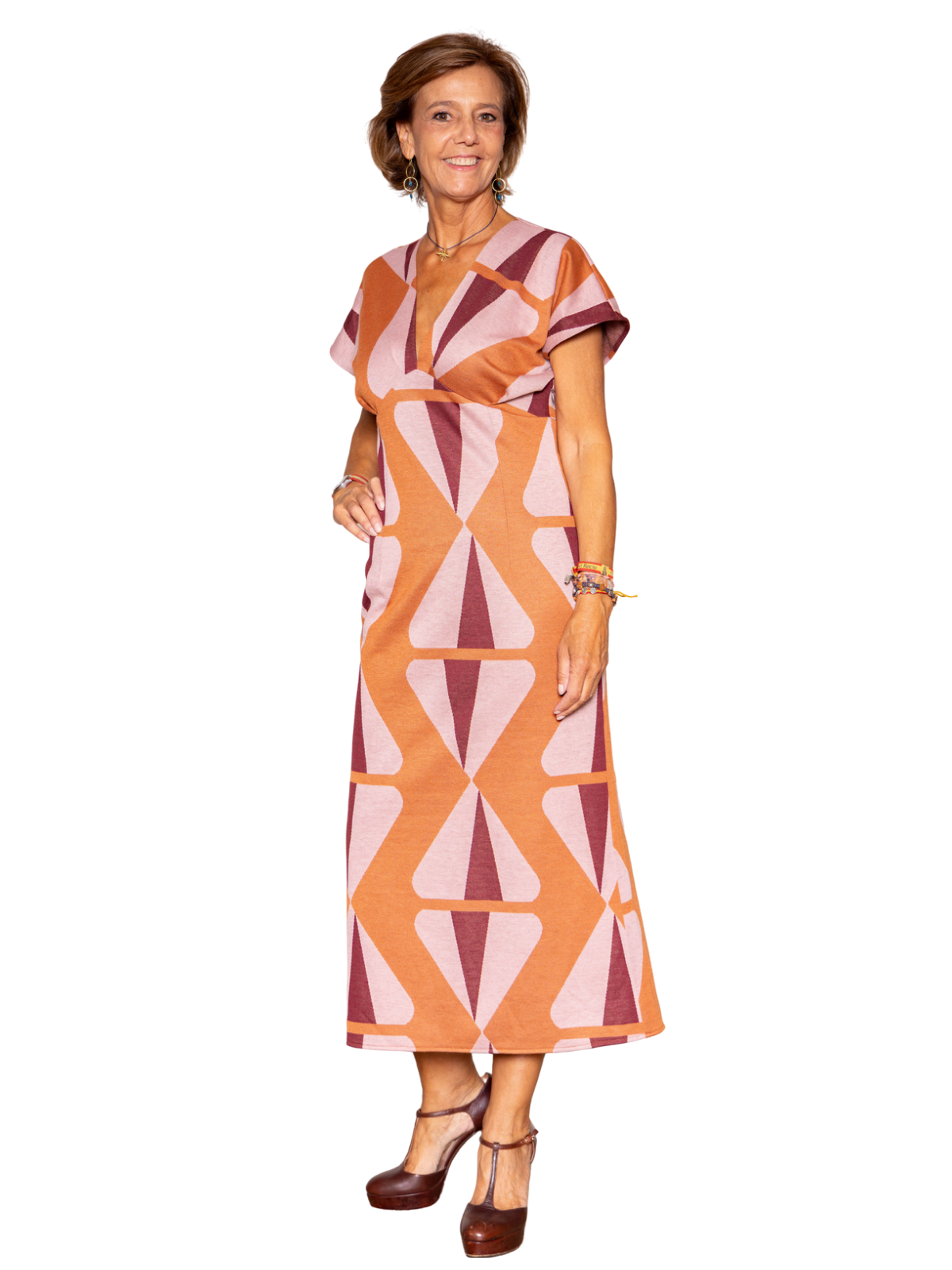 Vestido Amanda estampado rosa