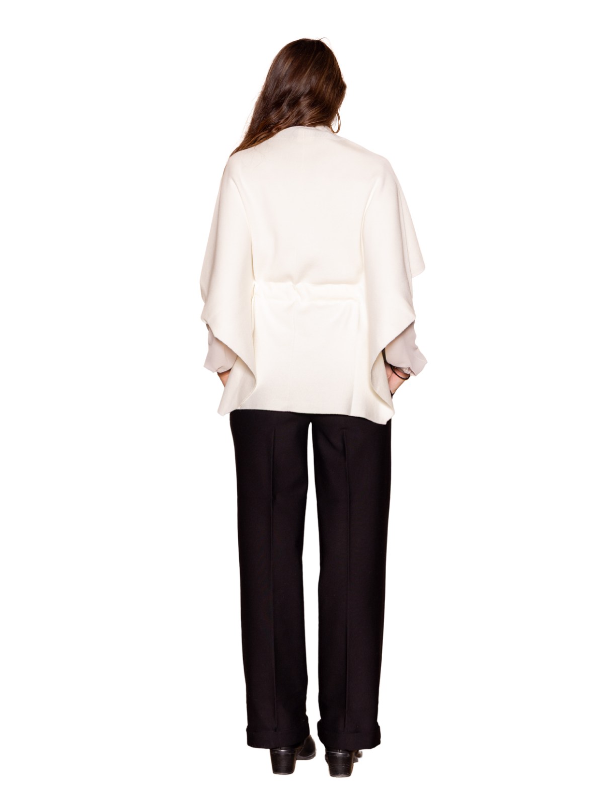 Jersey tipo poncho marfil