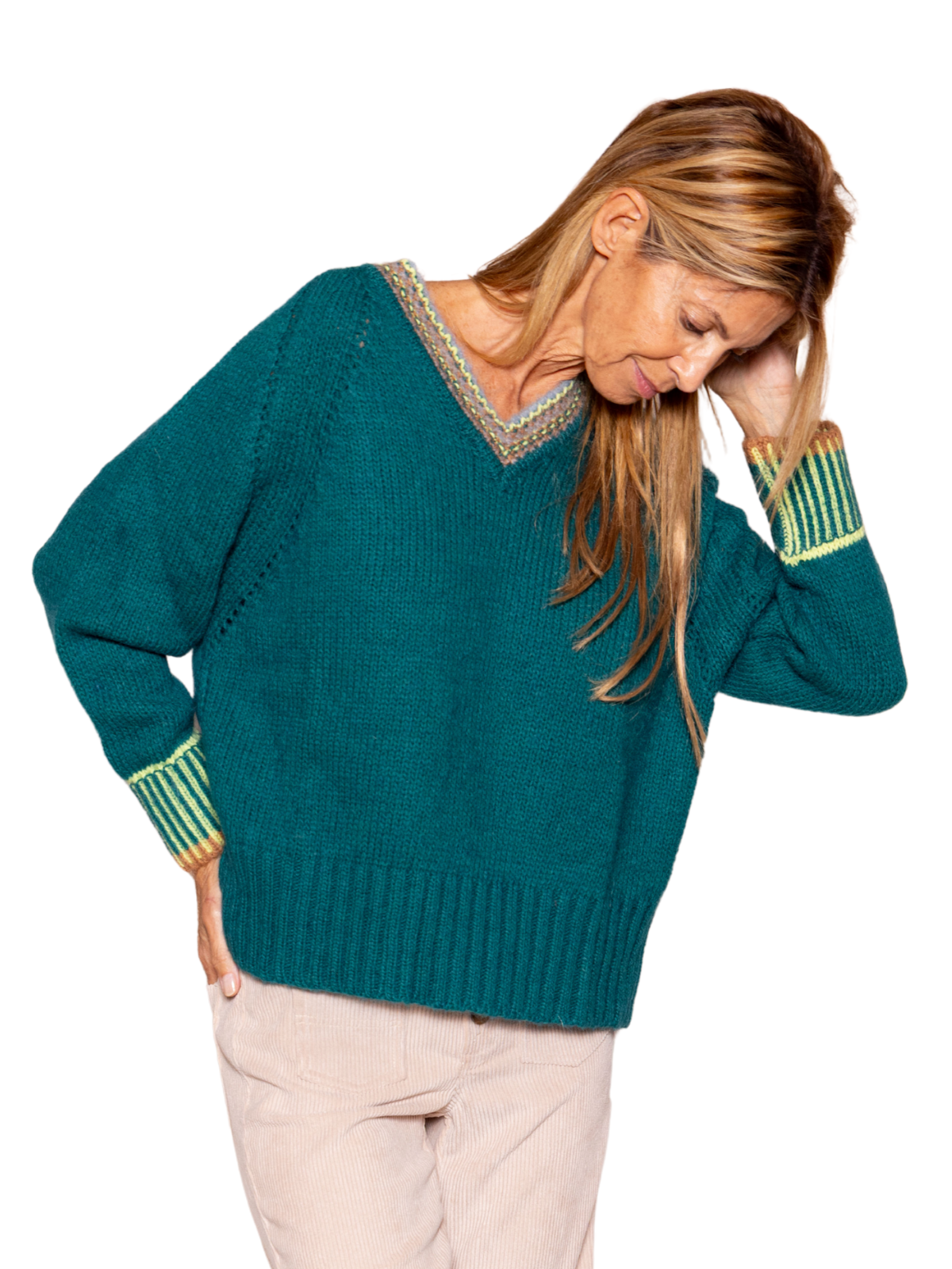 Jersey verde con ribete