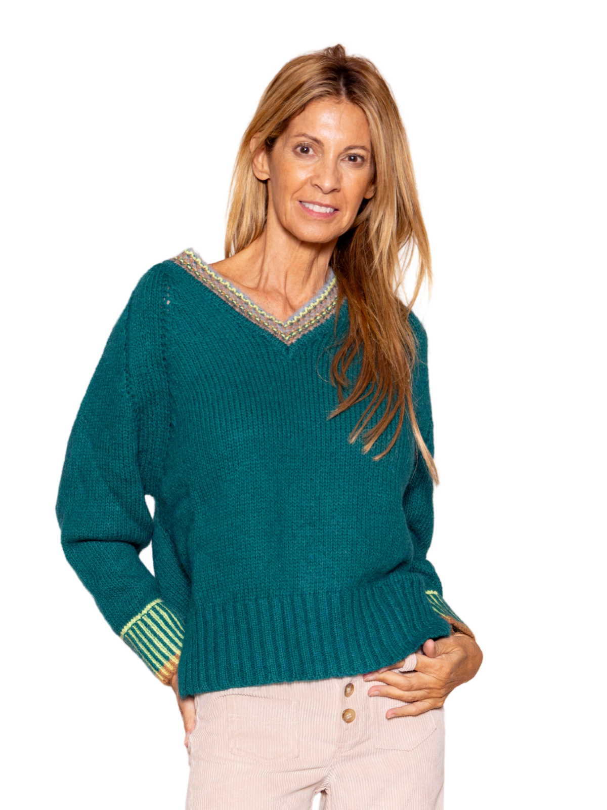 Jersey verde con ribete