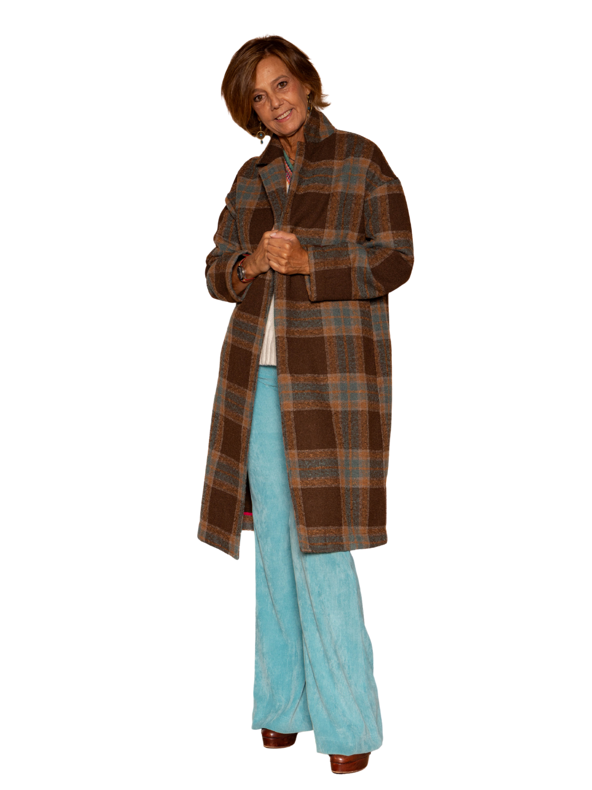 Abrigo London cuadros Marrón