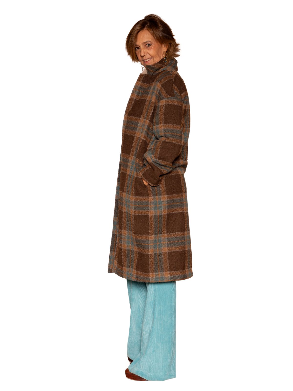 Abrigo London cuadros Marrón