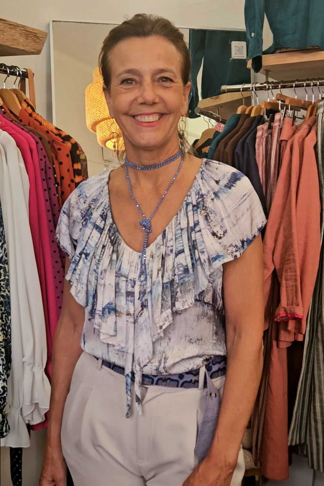 Camisa pinceladas volante
