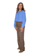 Pantalón RECTO Cuadros marrón