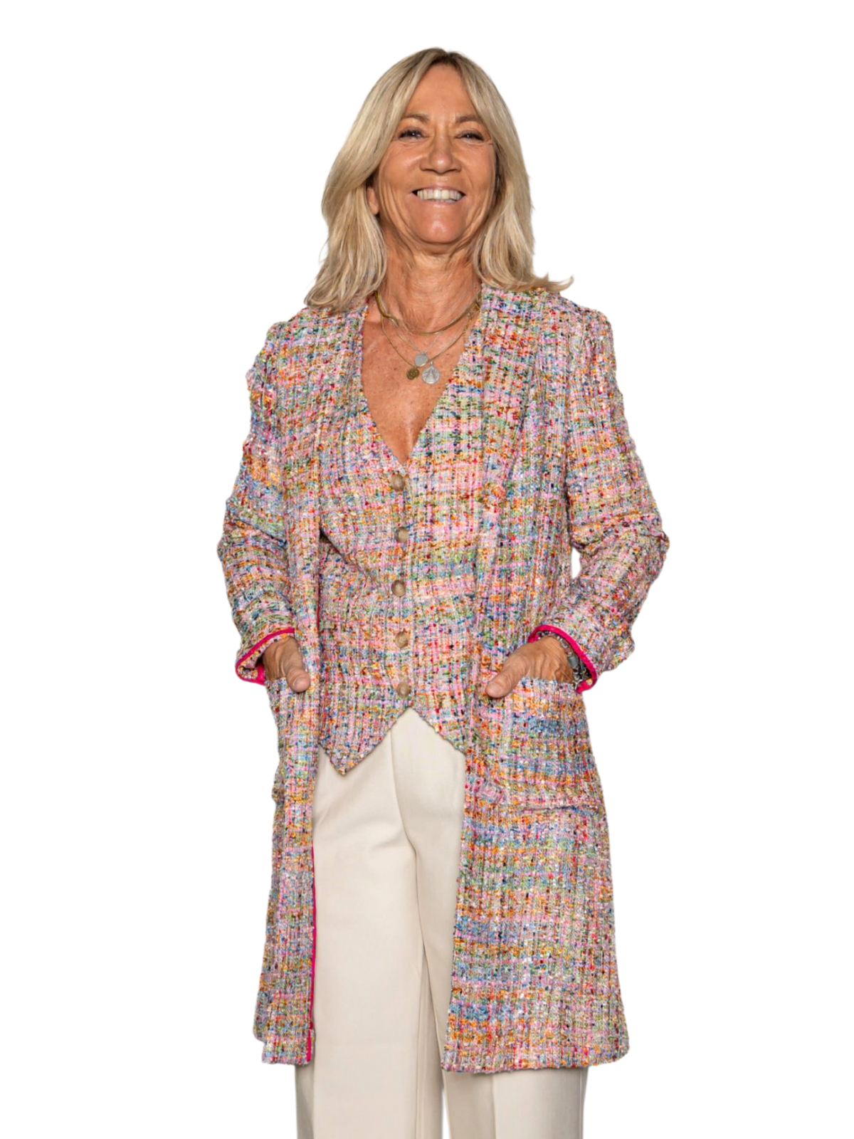 Abrigo Danubio rosa chanel