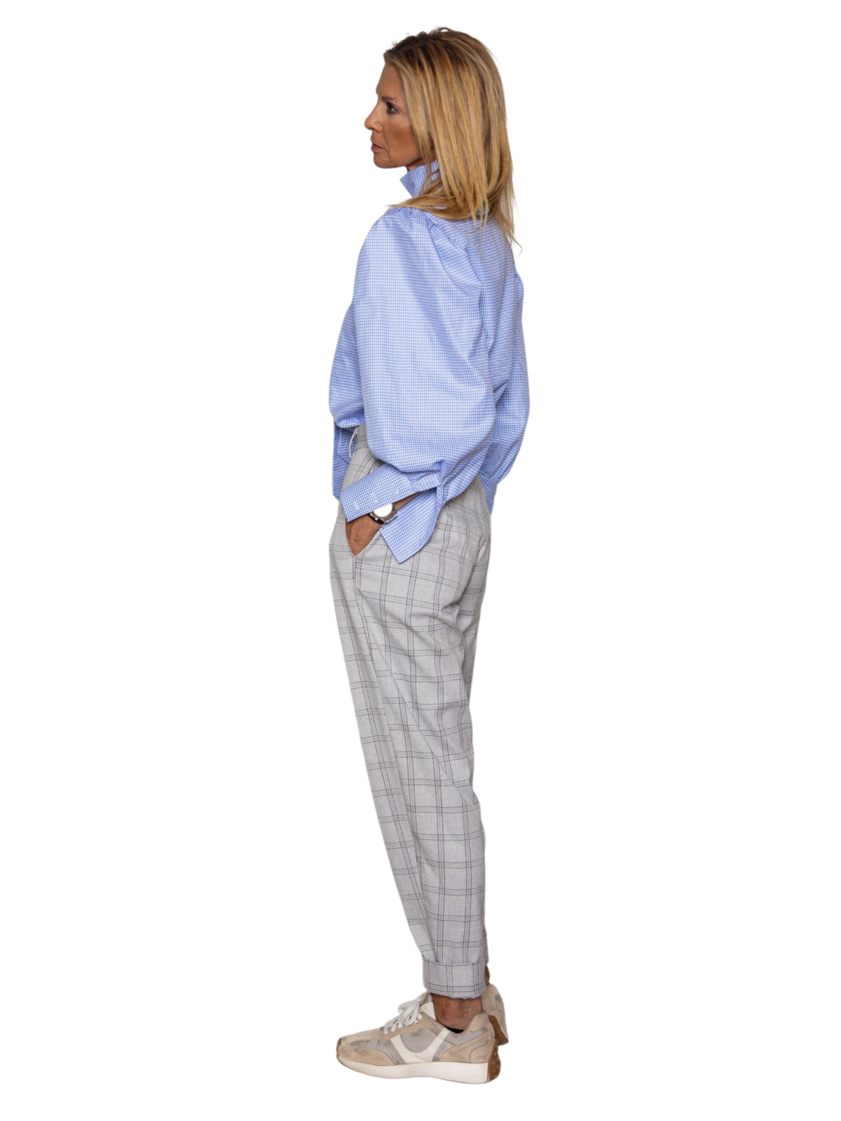 Pantalón Kata cuadros gris