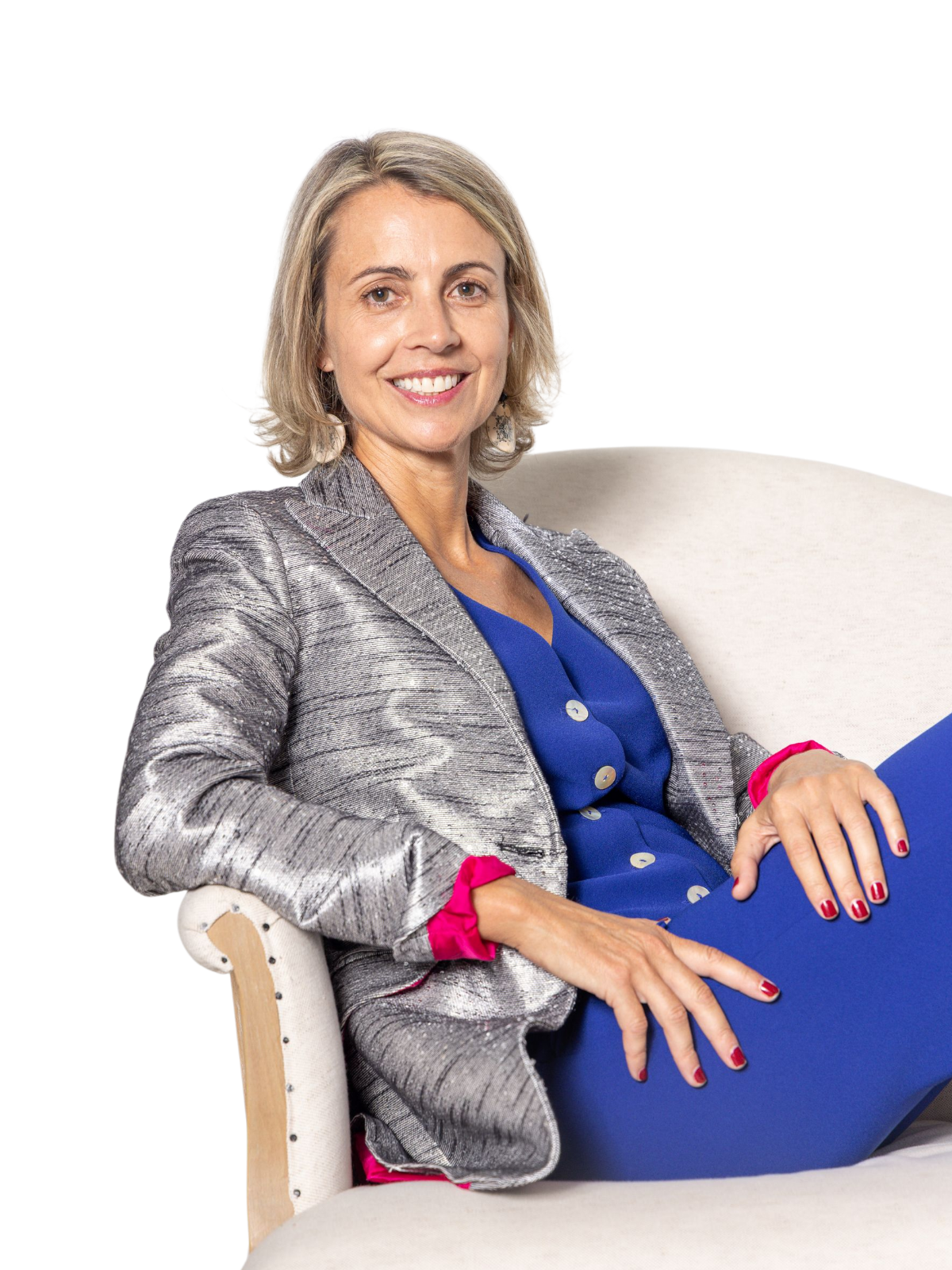 Blazer Suits lentejuelas plata