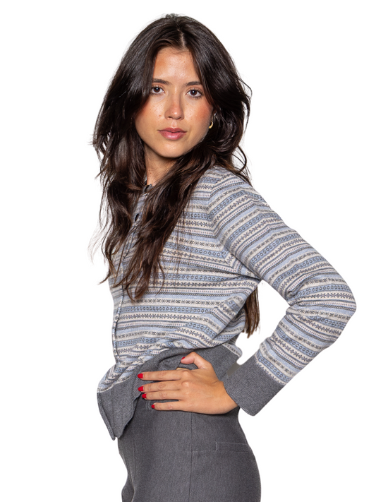 Cardigan grecas Gris
