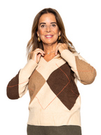 Jersey pico rombos Beige