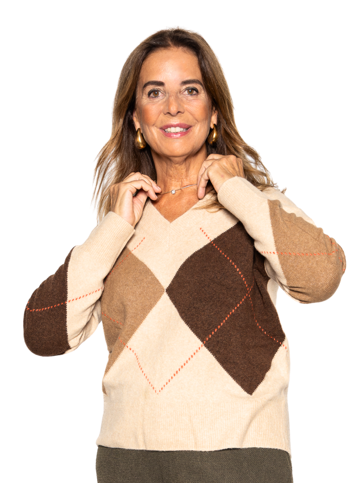 Jersey pico rombos Beige