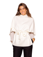 Jersey tipo poncho marfil