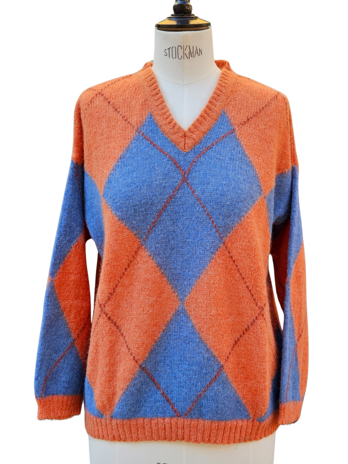 Jersey rombos Naranja y azul