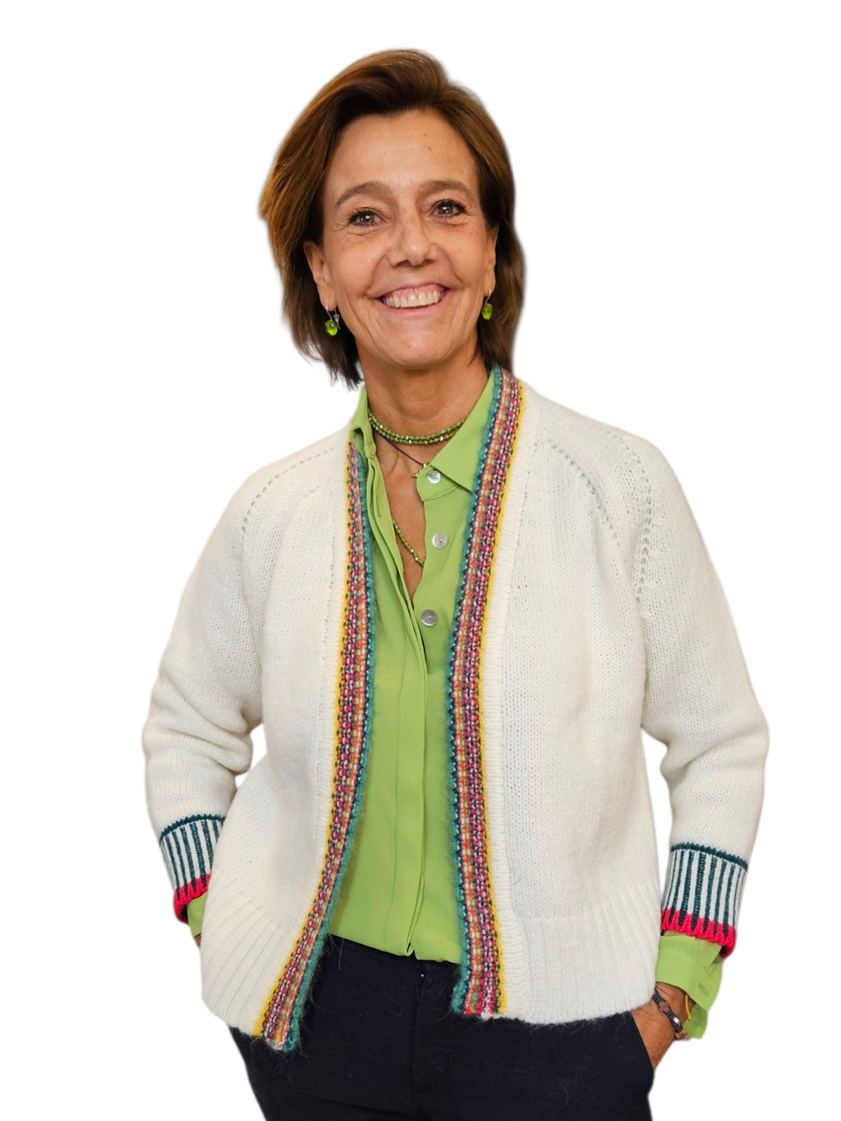 Cárdigan Blanco con ribete