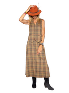 Falda Capa cuadros camel