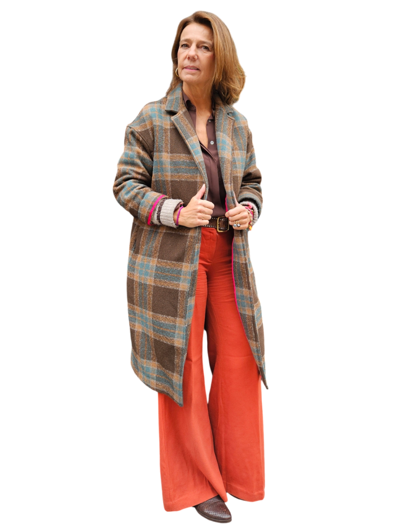 abrigo london cuadros marron