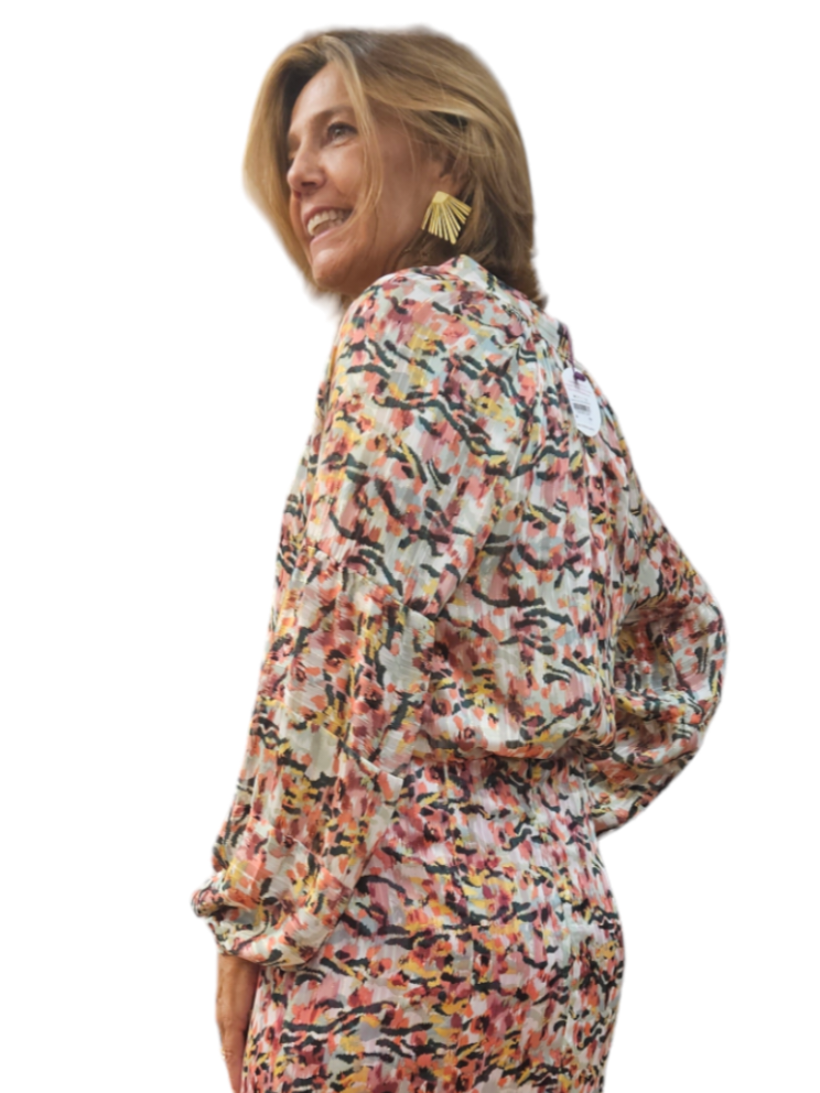Camisa VELVET lúrex Rosa y Verde