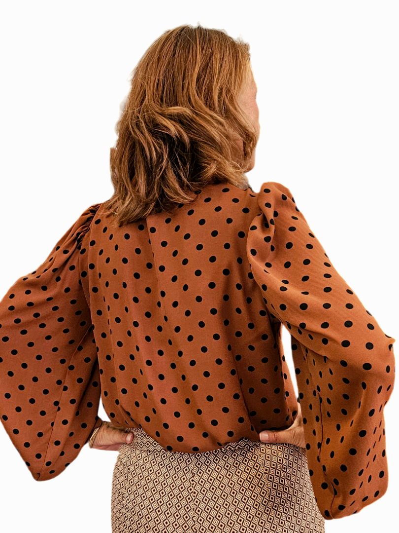 Camisa Penélope lunares marrón