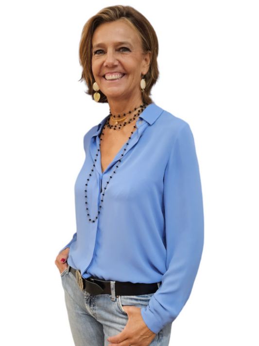 Camisa CANNES azul lila