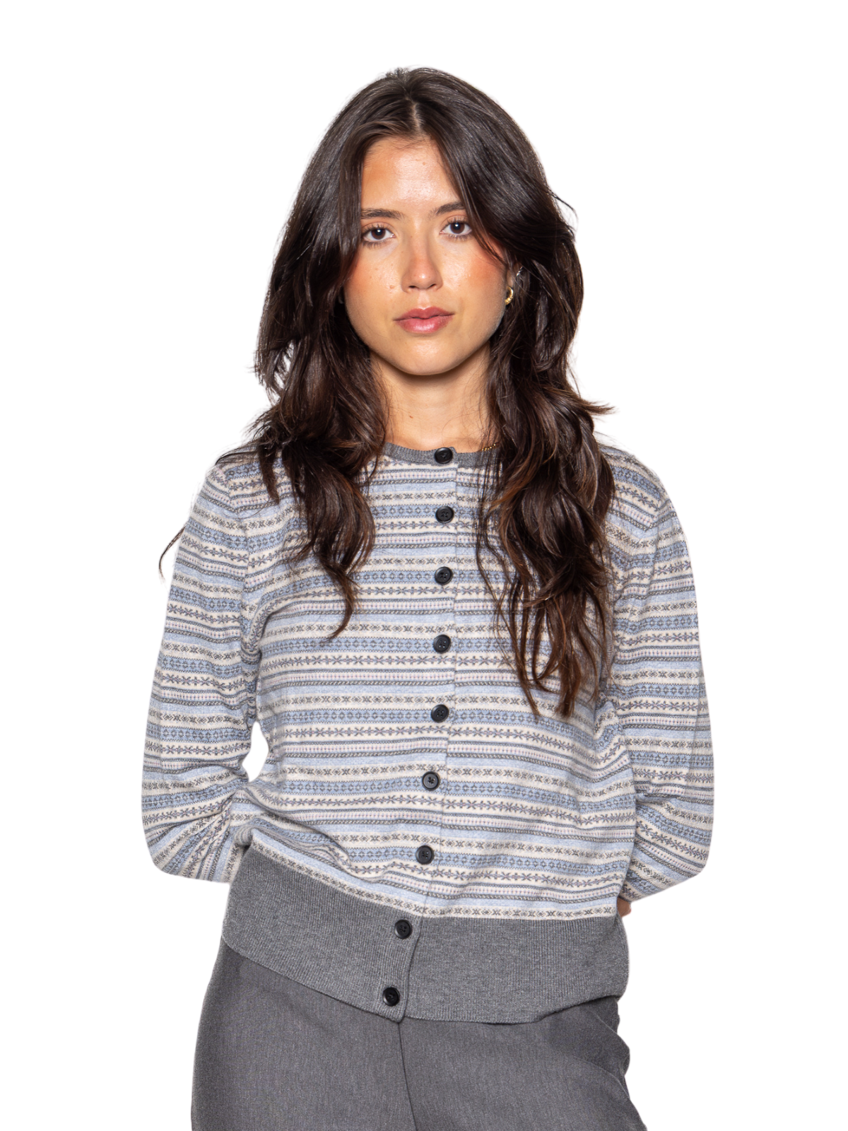 Cardigan grecas Gris