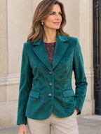 Blazer Kate de terciopelo verde