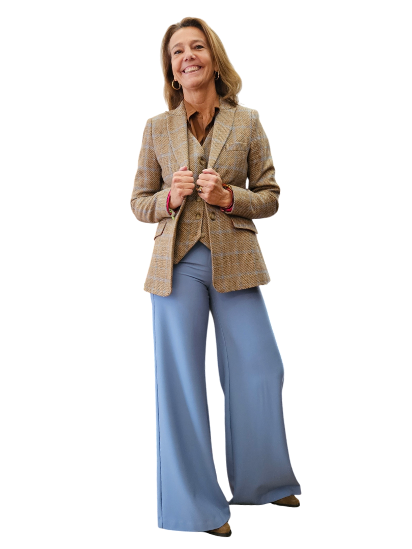 pantalon palazzo azul