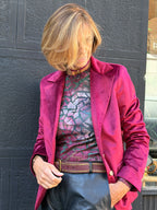 Blazer Kate de terciopelo granate