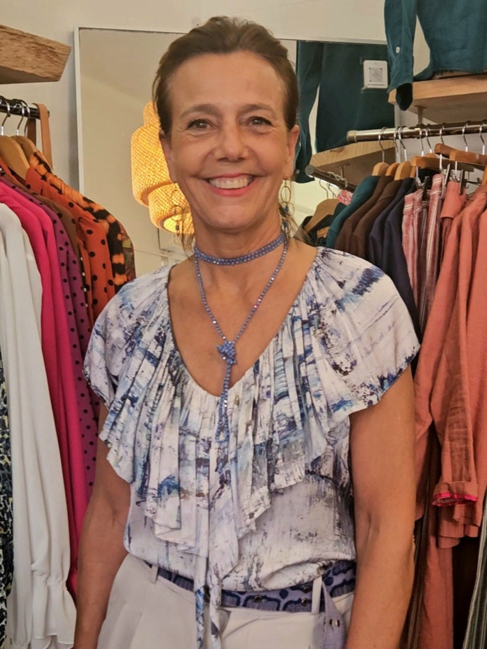 Camisa pinceladas volante