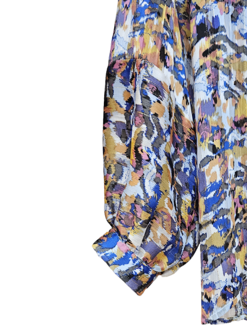 Camisa VELVET lúrex azul