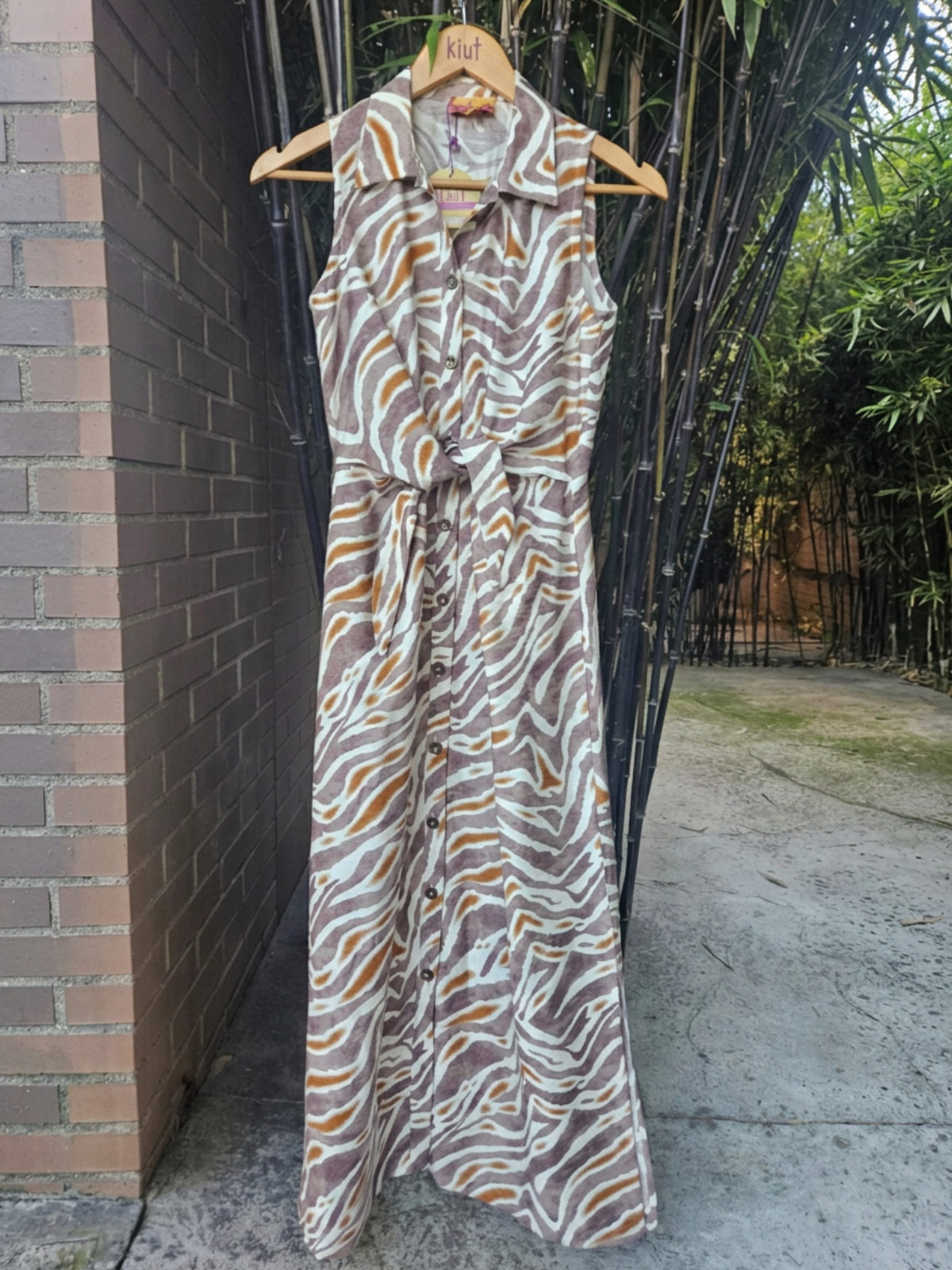 Vestido Rosi estampado marrón