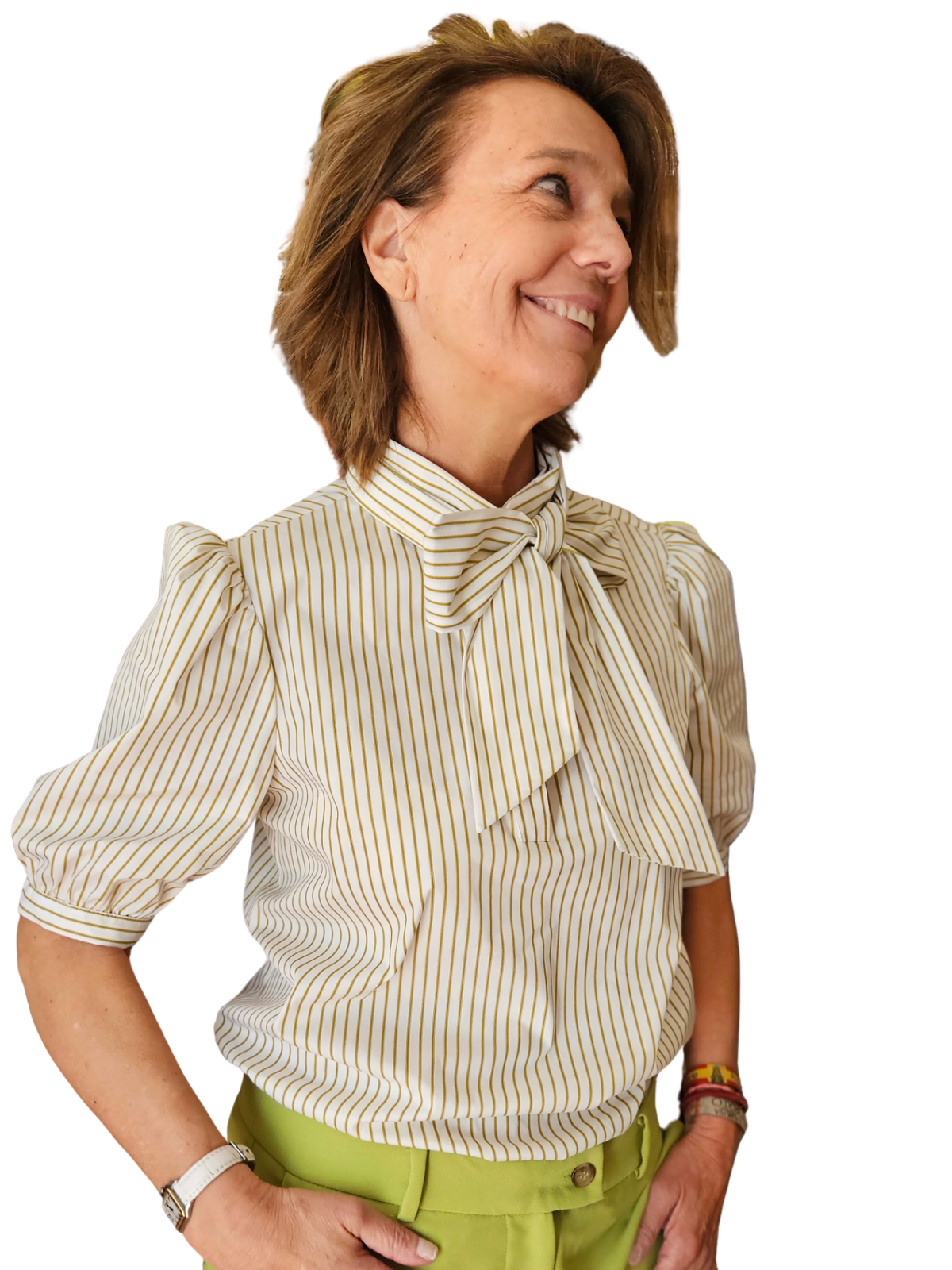 Camisa Blair Rayas pistacho