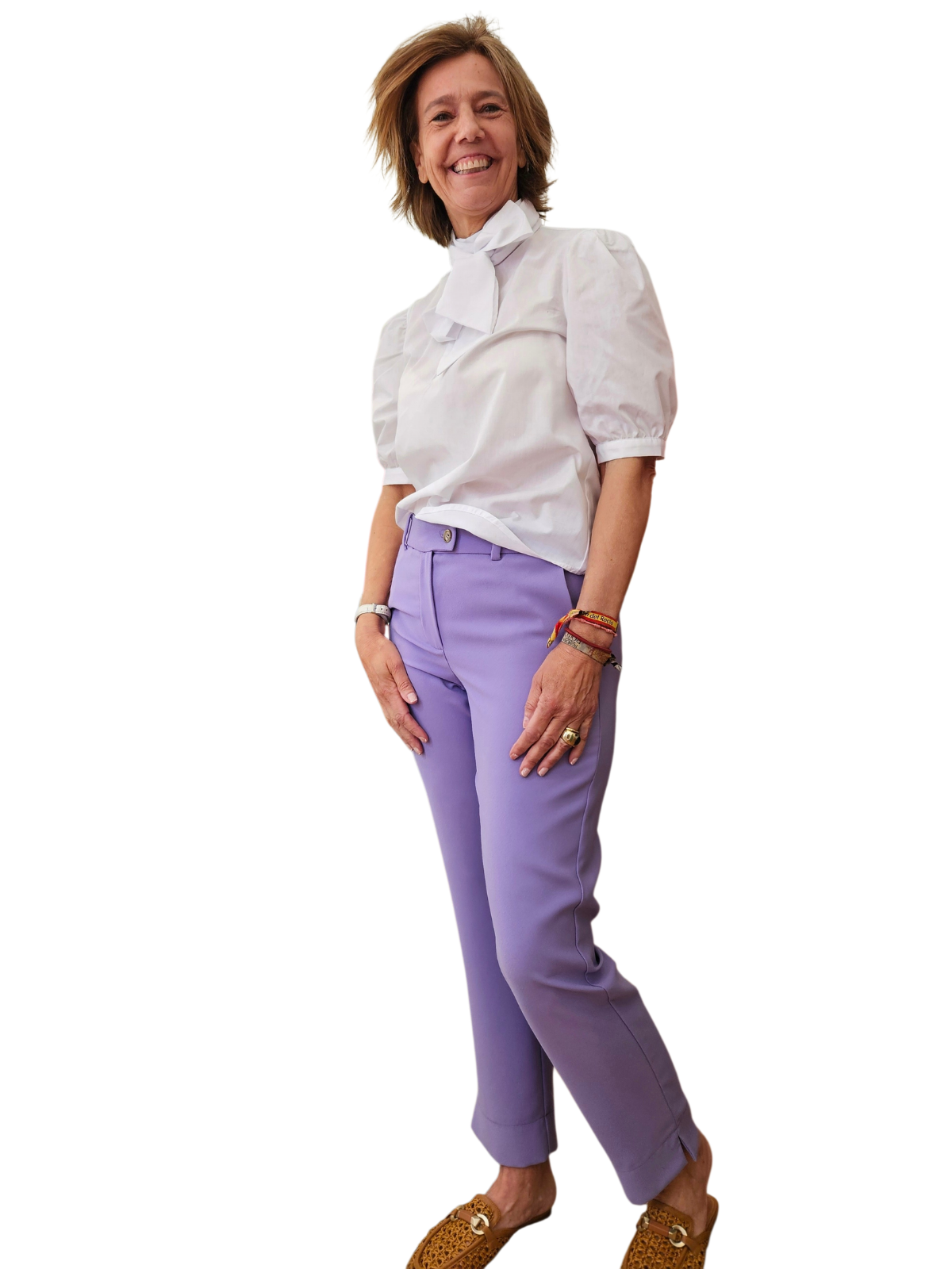 Pantalón pitillo lila