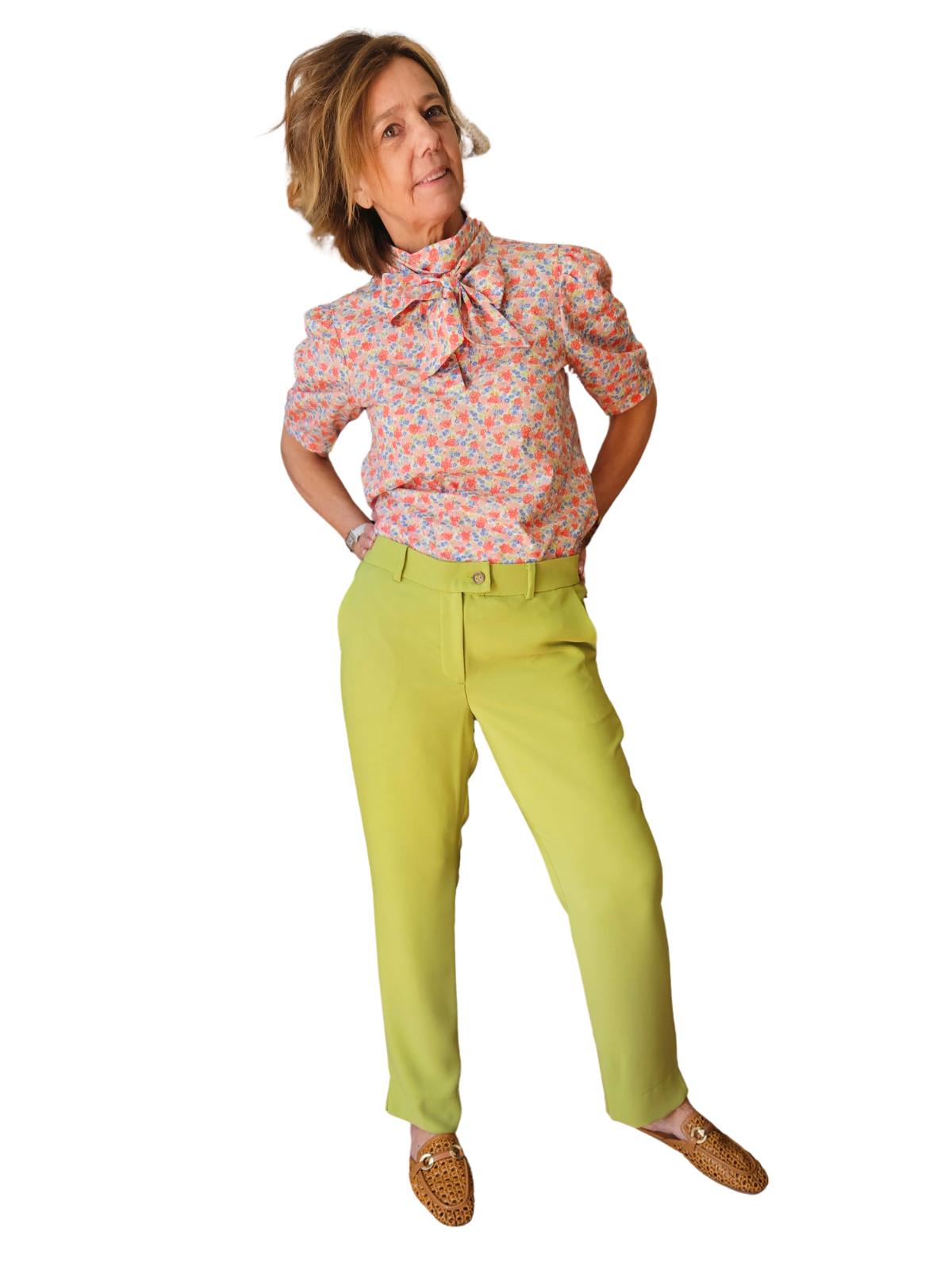 Pantalón pitillo pistacho