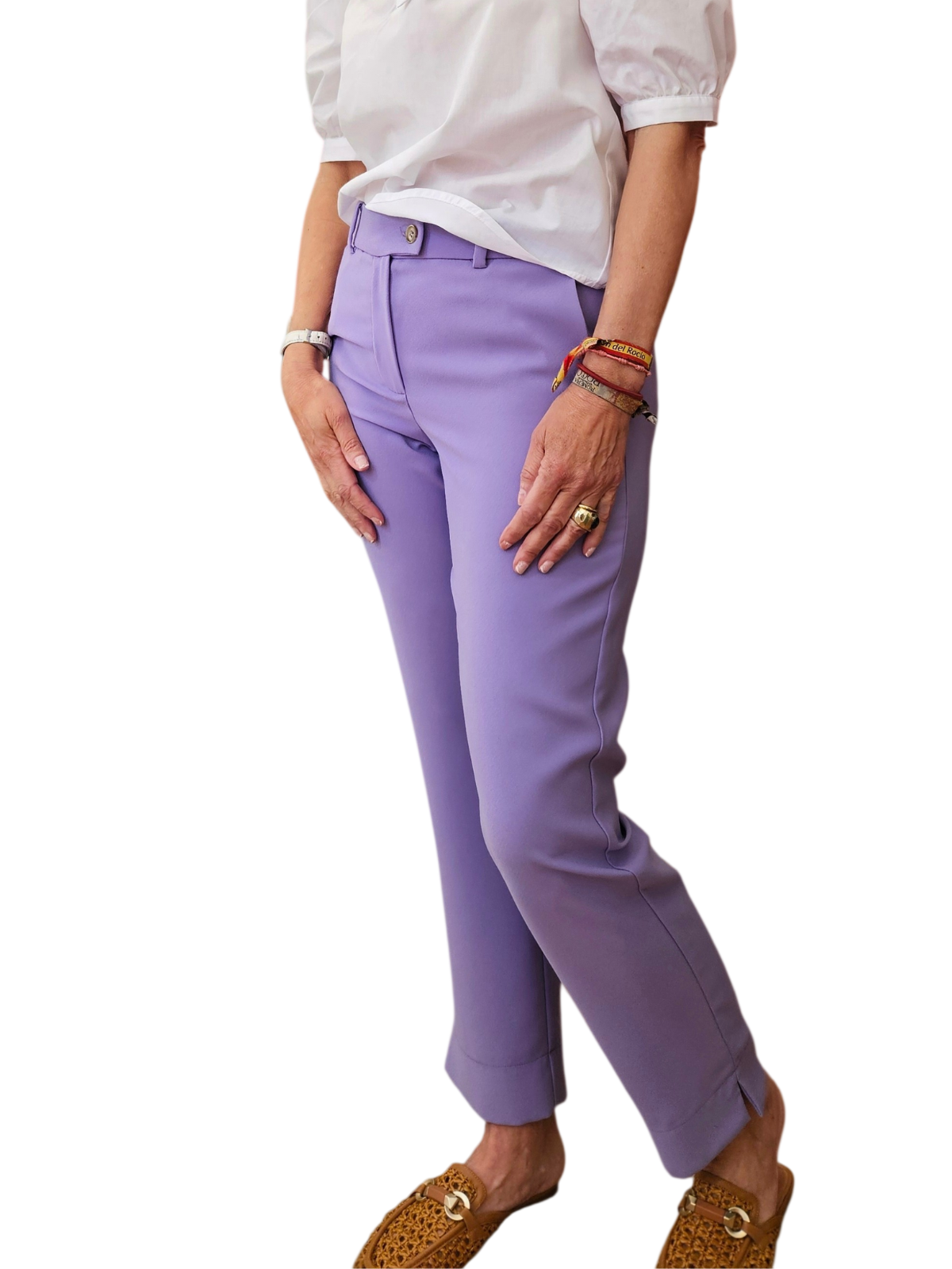 Pantalón pitillo lila