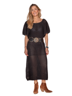 Vestido punto calado Negro